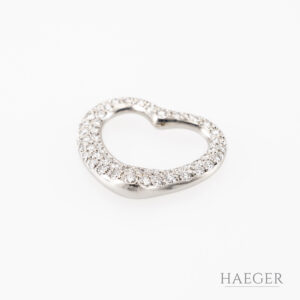 Tiffany Co Open Heart Anhänger mit Diamanten Platin inkl Etui