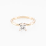Solitaire-Ring mit 1,00 ct Princess-Diamant Gr54 Gelbgold Vorschau