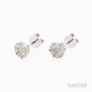 Zen Ohrstecker mit Diamanten 585 Weißgold