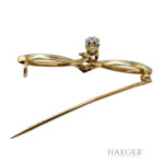 Art Deco Brosche Gelbgold Weißgold Vorschau