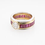 Ring mit Diamant und Rubinen Gr53 Gelbgold Platin Vorschau