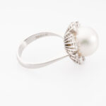 Ring mit Perle und Diamanten Gr55 Weißgold Vorschau