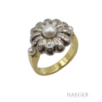 Ring mit Diamanten Perlen Gr54 Gelbgold Weißgold Vorschau