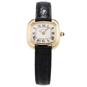 Cartier Gondolo Uhr Lederband Gelbgold