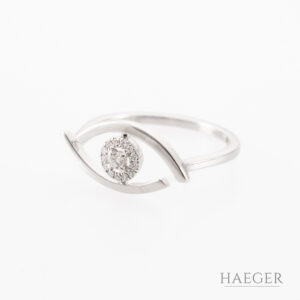 Messika Lucky Eye Ring mit Diamanten Gr 52 Weißgold Full Set