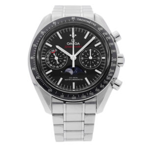 Omega Speedmaster Moonphase Co-Axial Master Chronometer Chronograph 44.25mm aus Edelstahl Ref. 304.30.44.52.01.001 Full Set mit schwarzem Zifferblatt und Edelstahlarmband