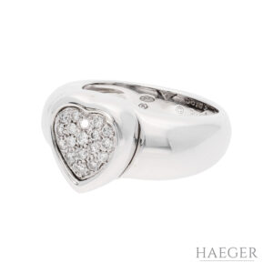 Piaget Heart Ring mit Diamanten Gr 55 Weißgold