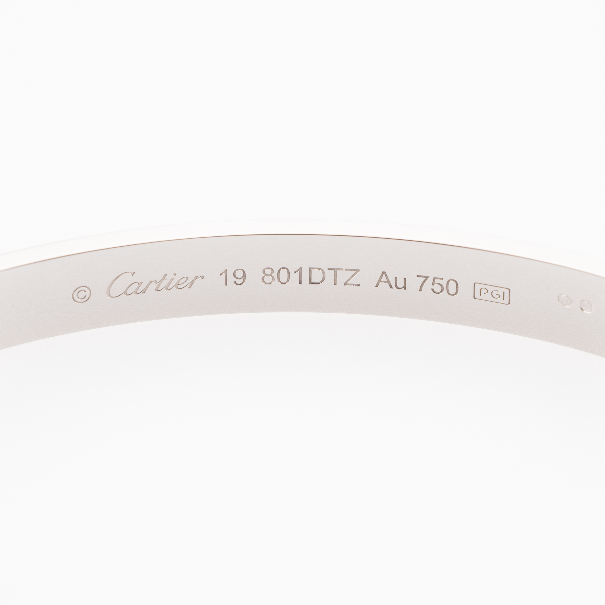 Cartier Love Armreif 19 cm Weißgold Full Set