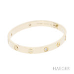 Cartier Love Armreif klassisches Modell mit 4 Diamanten 16 cm 750/- Gelbgold Full Set 2022 Vorschau