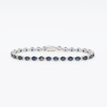 Tennisarmband mit Diamanten und Saphiren 19 cm Weißgold Vorschau