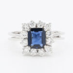 Ring mit Brillanten und Saphiren Gr 58 Weißgold Vorschau