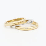 Ring-Set mit Diamant Gr 53 Gelbgold Weißgold Vorschau