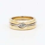 Ring-Set mit Diamant Gr 53 Gelbgold Weißgold Vorschau