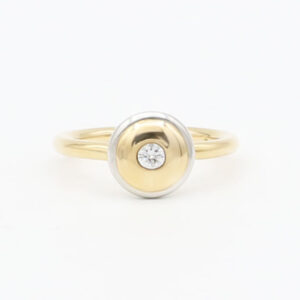 Ring mit Diamant Gr 52 Gelbgold Platin