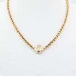 Collier mit Diamant 41 cm Gelbgold Platin Vorschau
