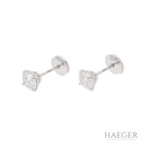 Cartier Solitaire-Ohrstecker mit 1,22 ct Diamanten Weißgold Full Set 2018 inkl GIA Zertifikat