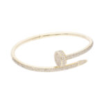 Cartier Juste un Clou Armreif klassisches Modell halb ausgefasst 16 cm 750/- Gelbgold Full Set Vorschau