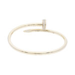 Cartier Juste un Clou Armreif klassisches Modell halb ausgefasst 16 cm 750/- Gelbgold Full Set Vorschau