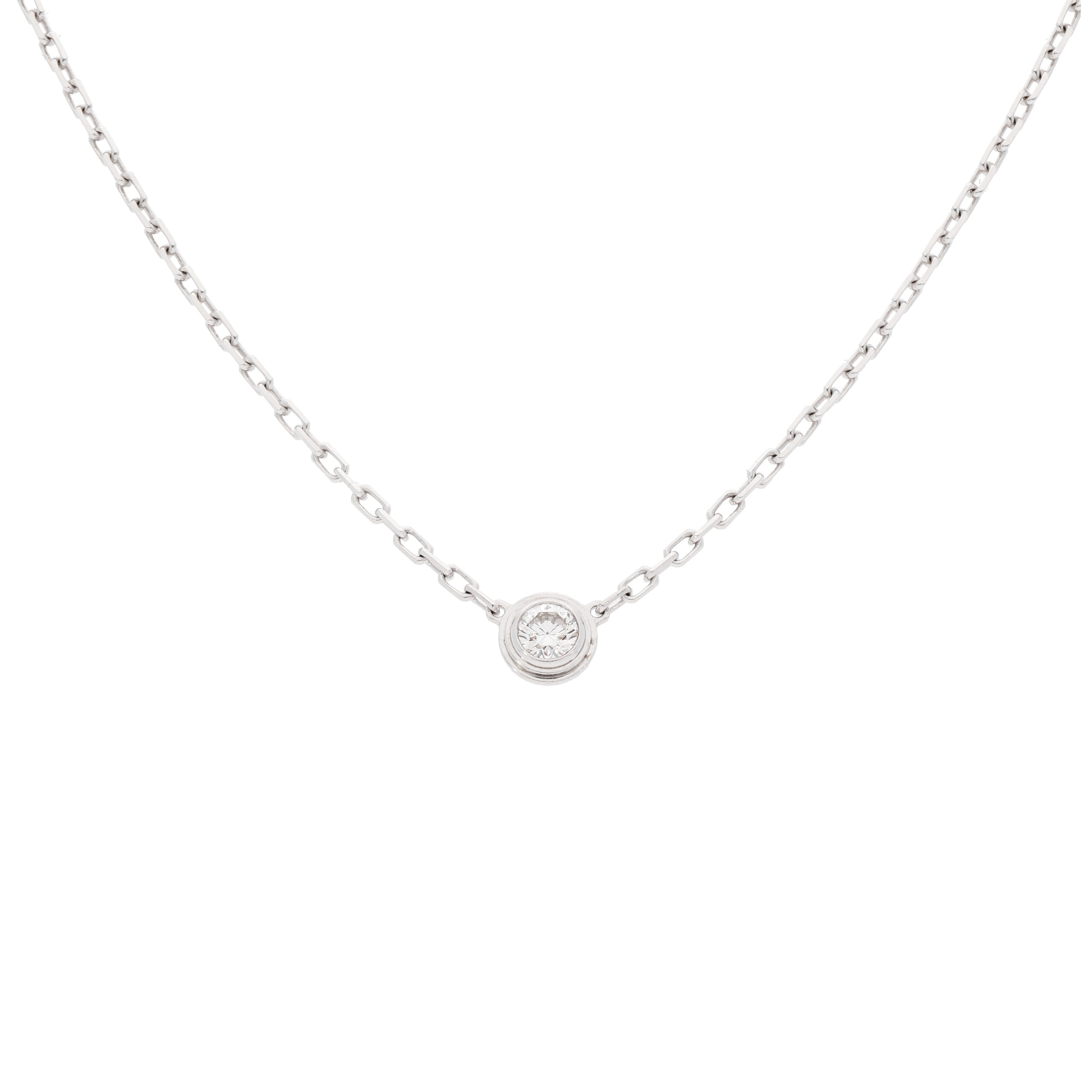 Cartier dAmour Solitaire-Collier kleines Modell Weißgold Full Set 2017