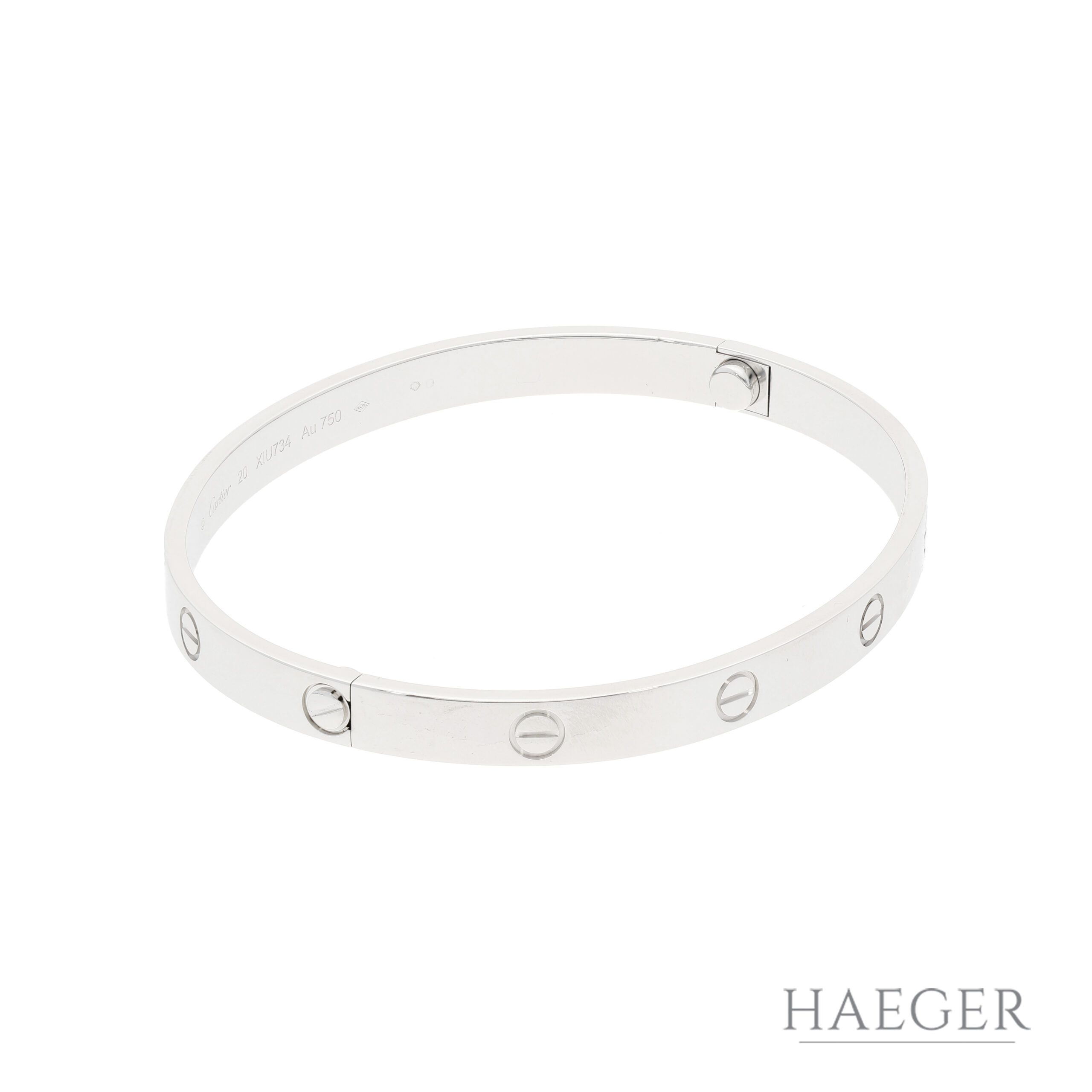 Cartier Love Armreif klassisches Modell 20 cm 750 Weißgold Full Set 2024
