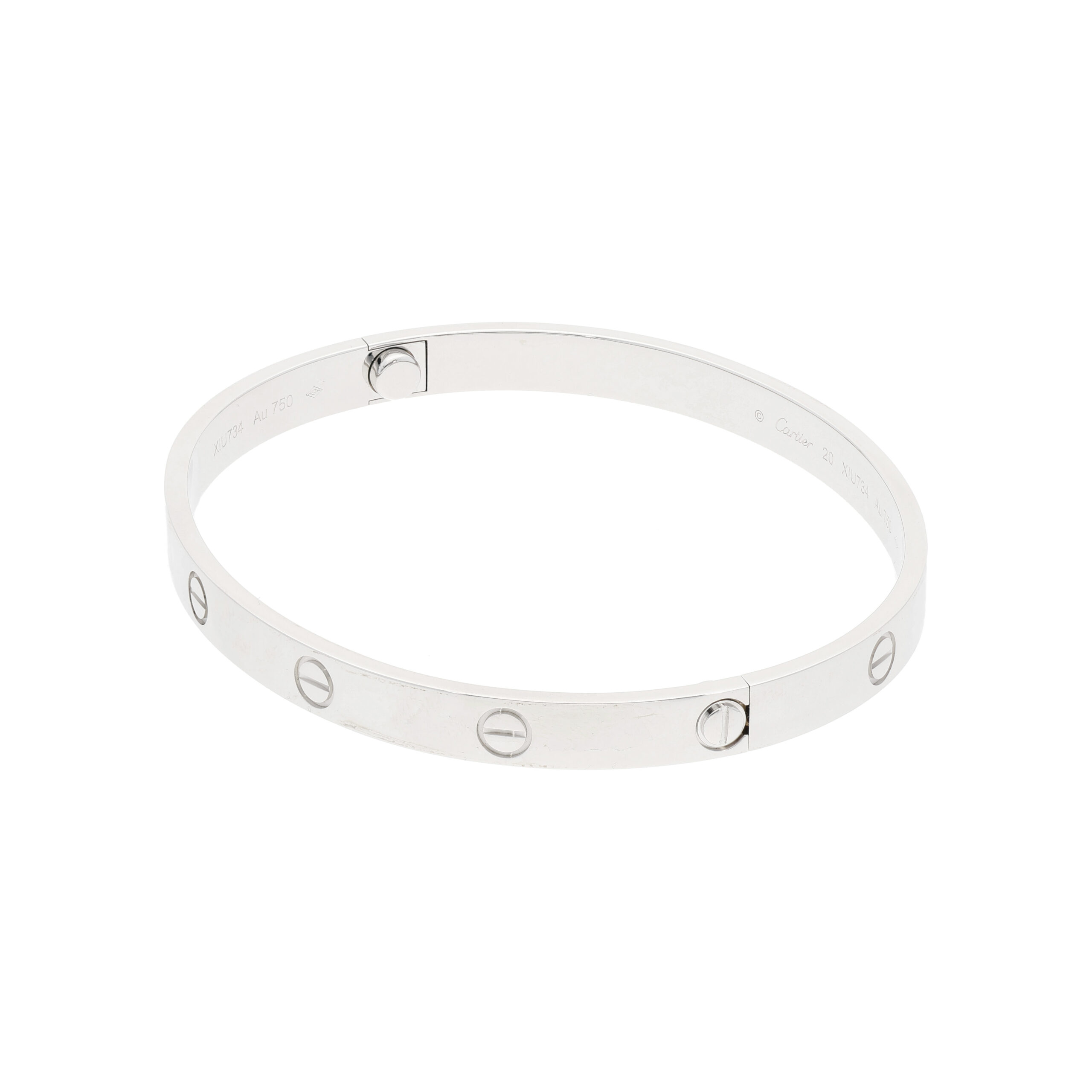 Cartier Love Armreif klassisches Modell 20 cm 750 Weißgold Full Set 2024