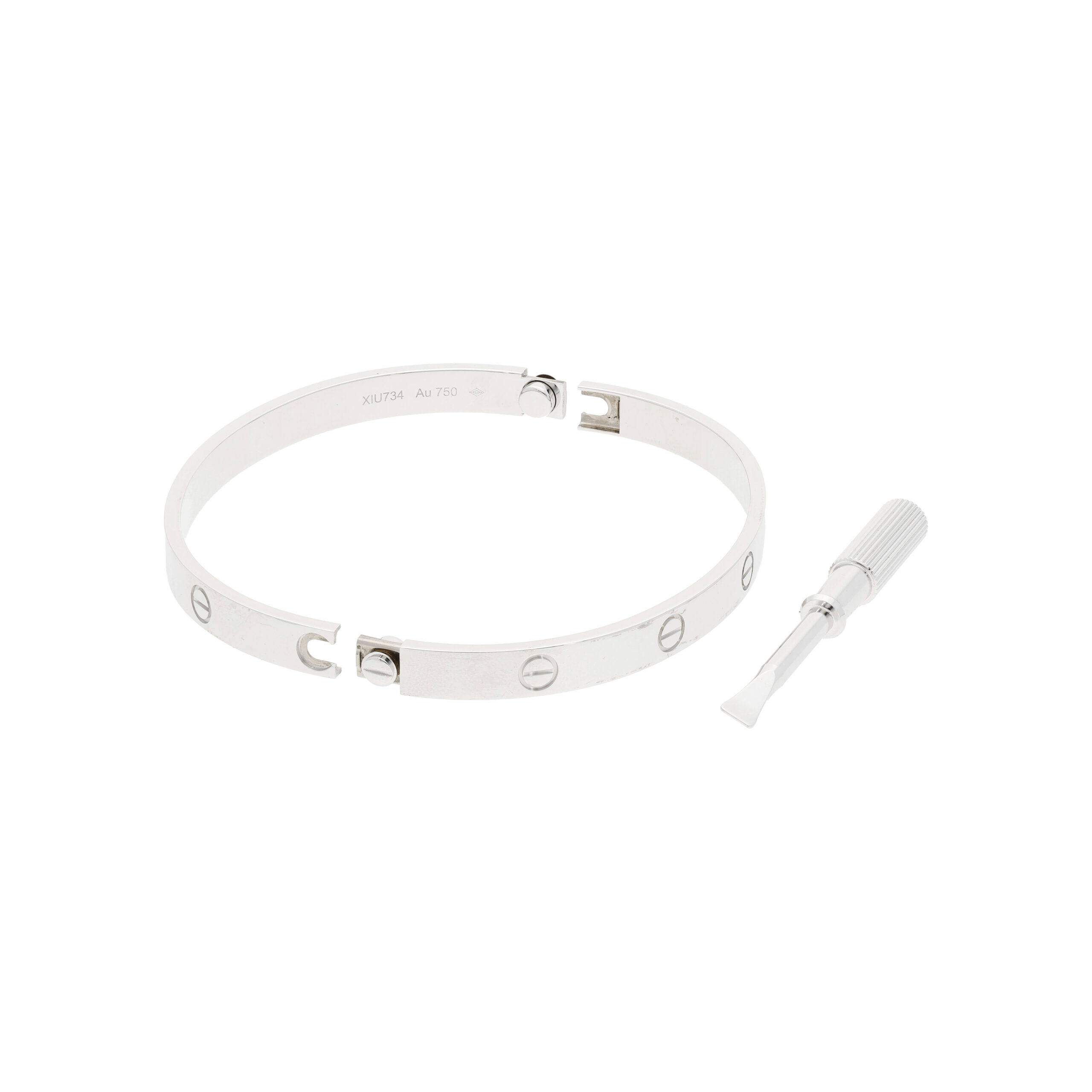 Cartier Love Armreif klassisches Modell 20 cm 750 Weißgold Full Set 2024