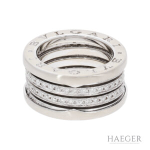 Bulgari B.zero1 3-Band Ring mit Diamanten Gr 51 Weißgold