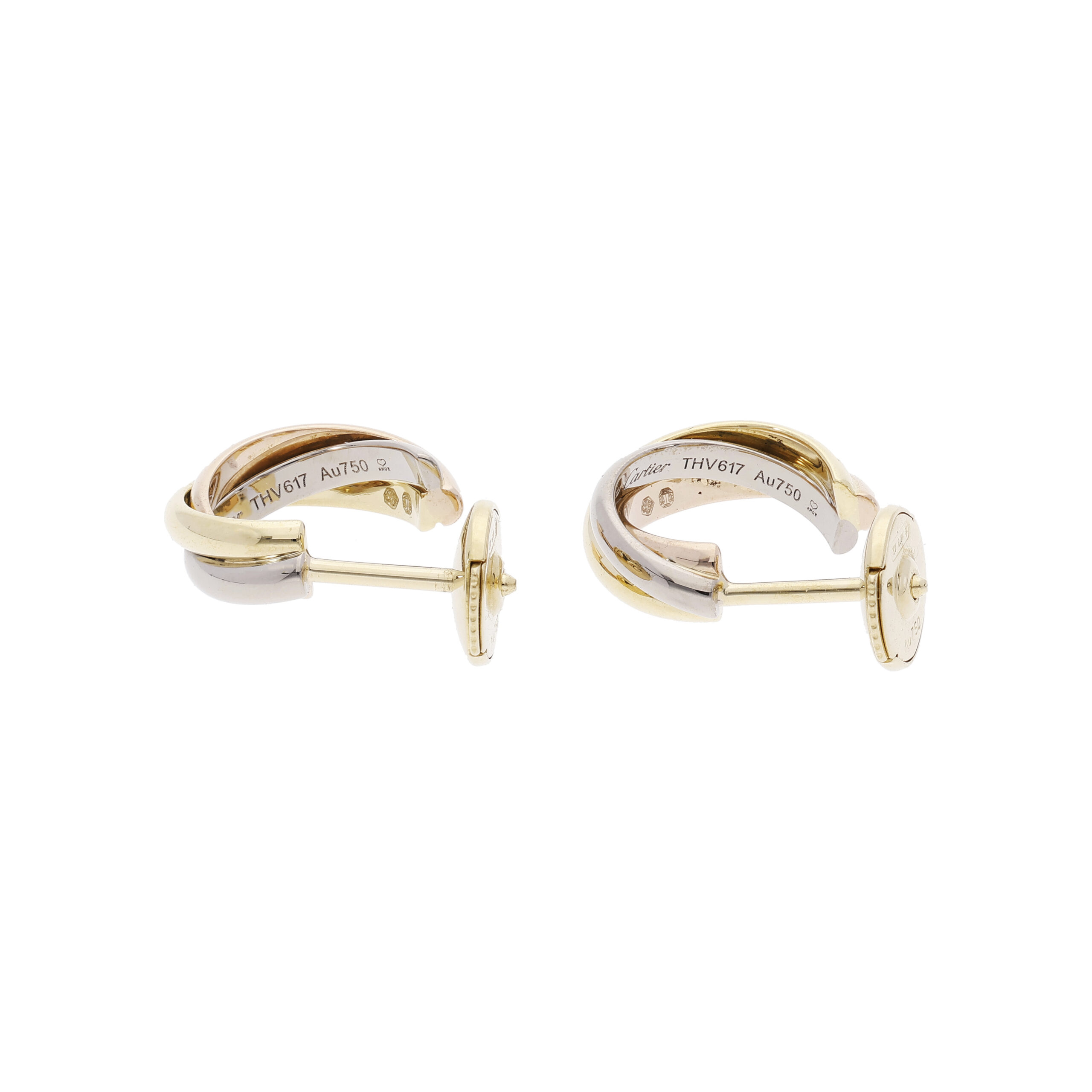 cartier trinity creolen tricolor 18K