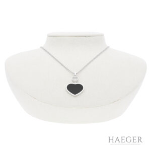 Chopard Happy Hearts Kette mit Onyx | 750/- Weißgold