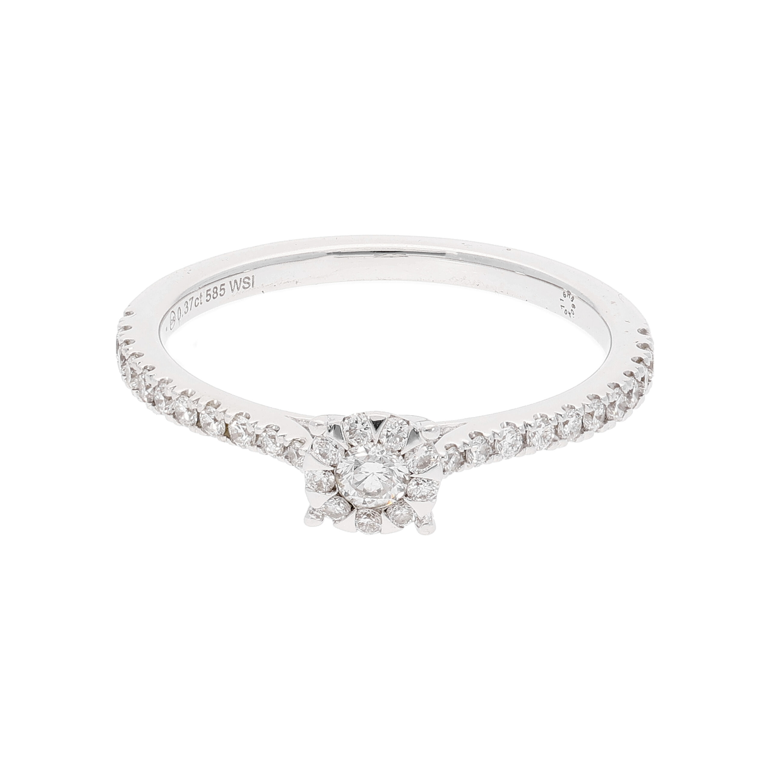 Christ Ring Weissgold 14 Karat mit Diamanten