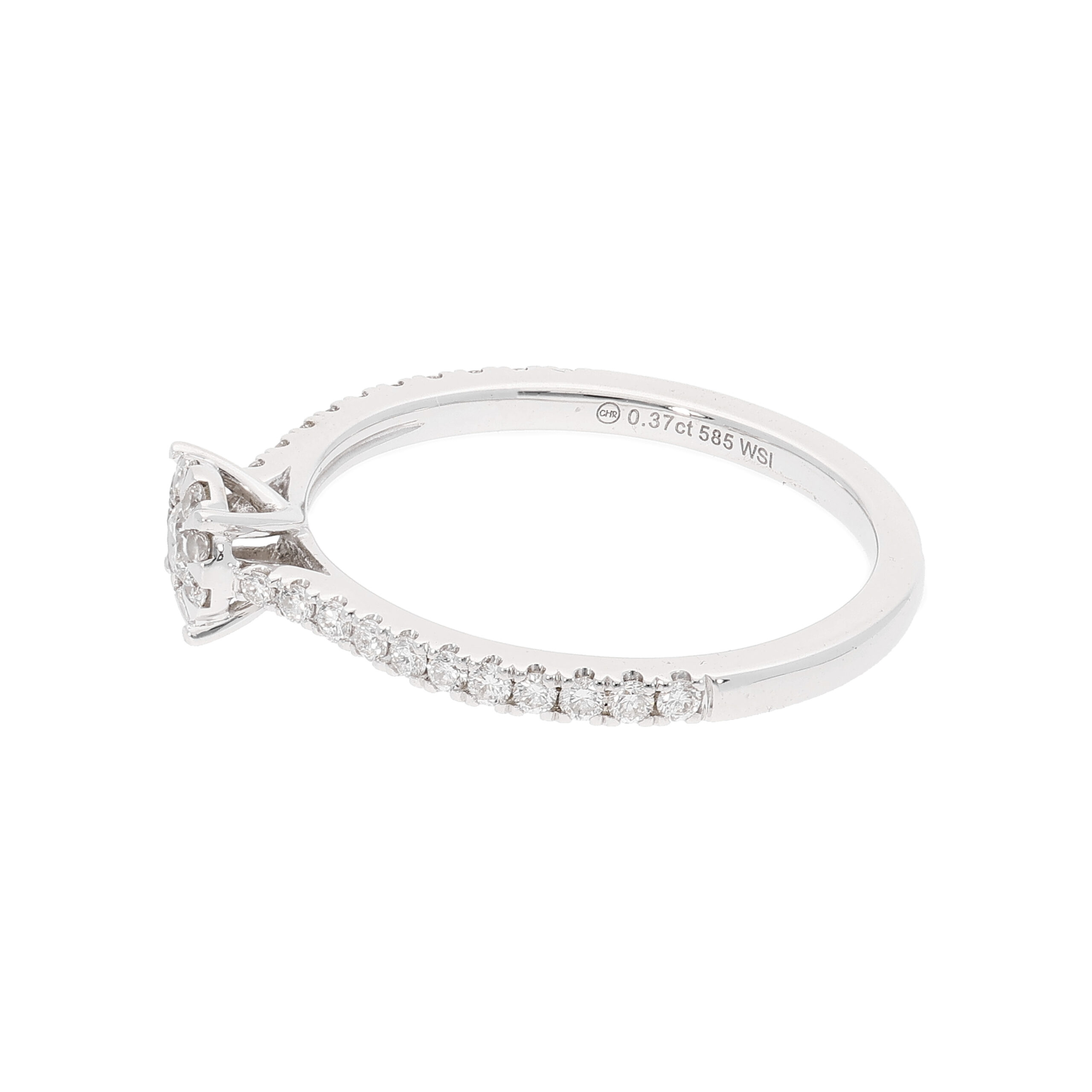 Christ Ring Weissgold 14 Karat mit Diamanten