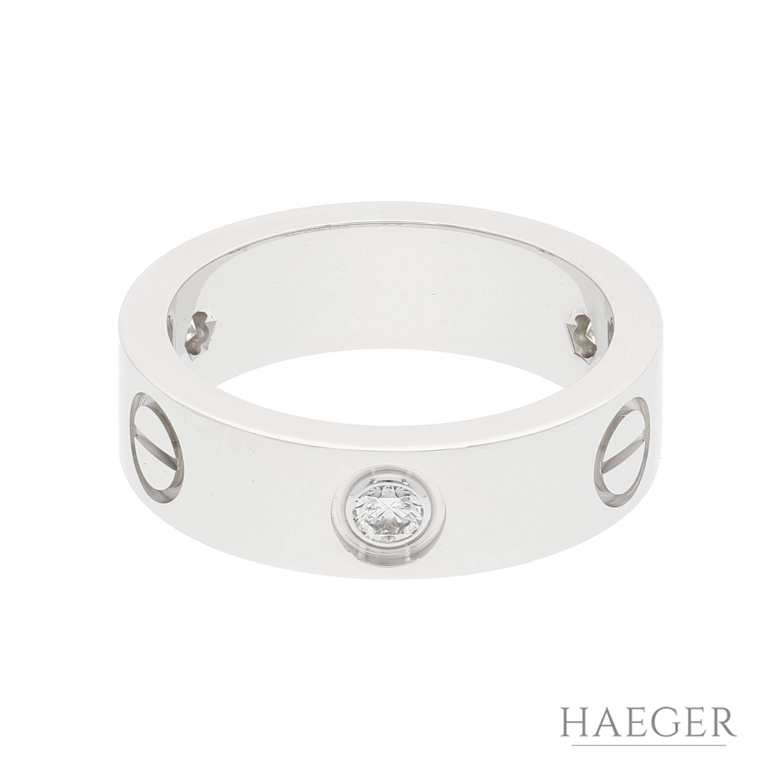 Cartier Love Ring mit Diamanten Gr 51 Weißgold inkl Box
