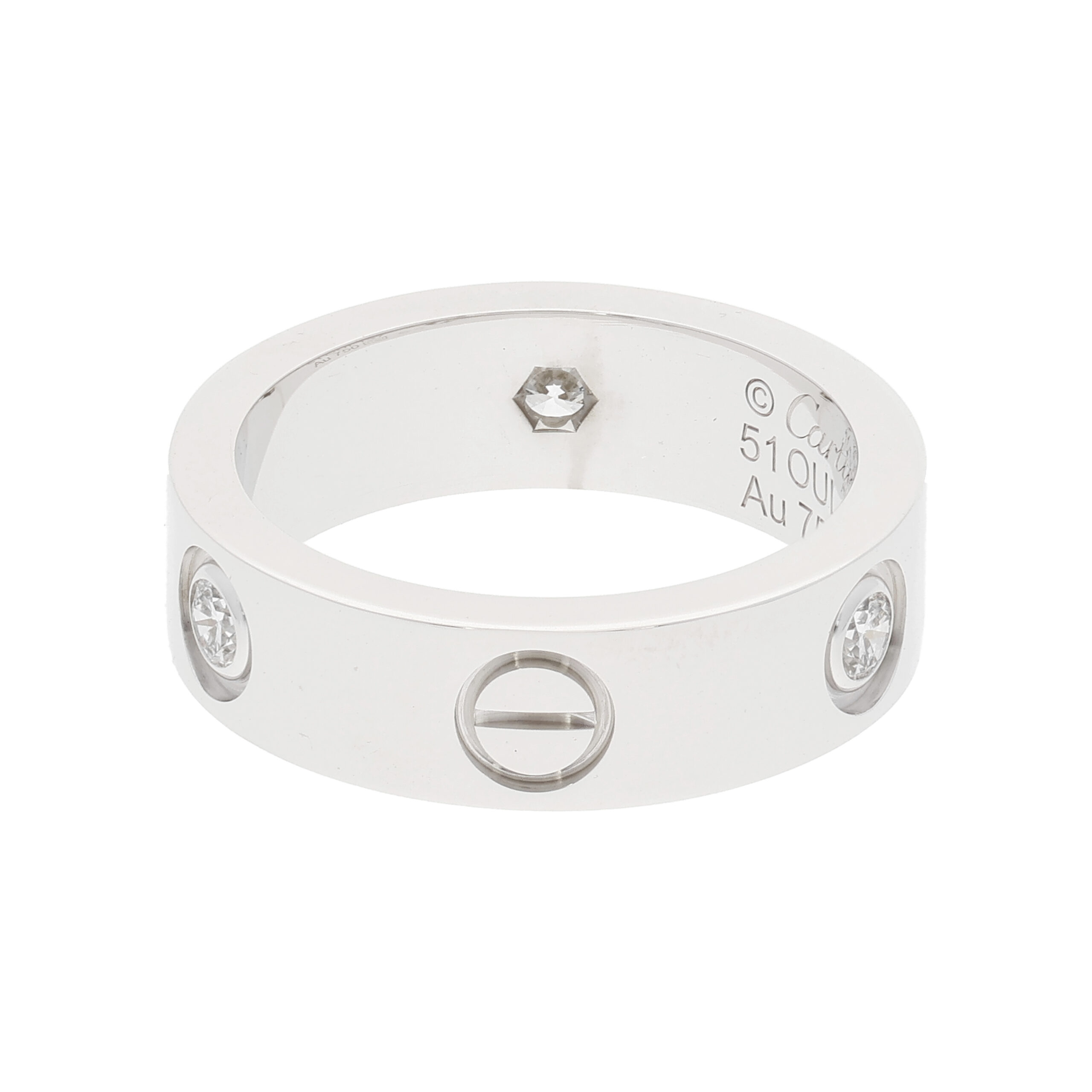 Cartier Love Ring mit Diamanten Gr 51 Weißgold inkl Box
