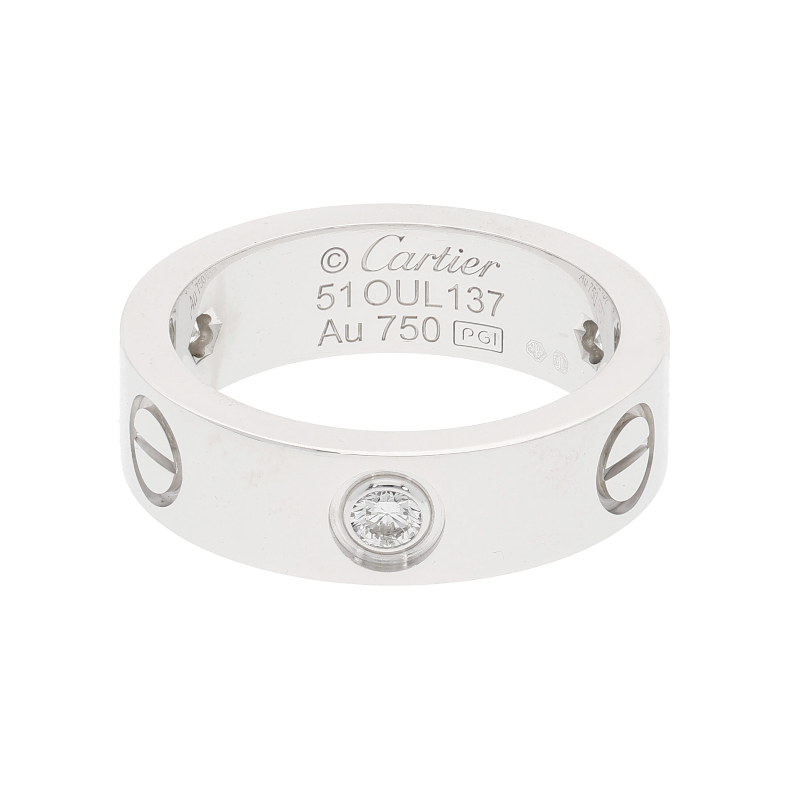 Cartier Love Ring mit Diamanten Gr 51 Weißgold inkl Box