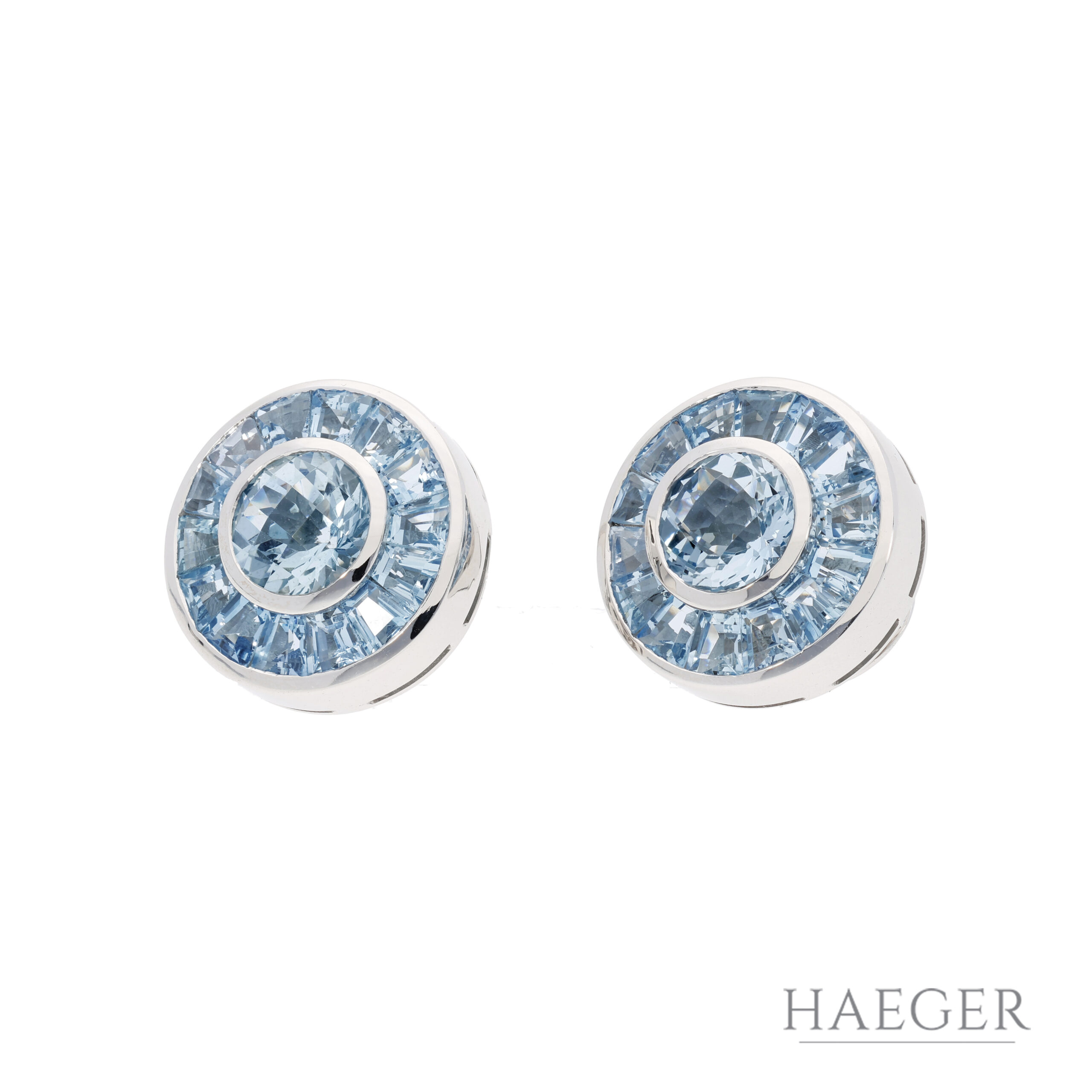 Ohrschmuck mit Aquamarin | 750/- Weißgold