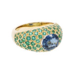 Ring mit Diamanten und Saphir Gr 51,5 Gelbgold Weißgold Vorschau
