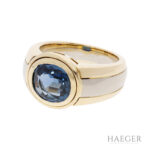 Ring mit Farbstein Gr 52,5 Gelbgold Weißgold Vorschau