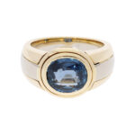 Ring mit Farbstein Gr 52,5 Gelbgold Weißgold Vorschau