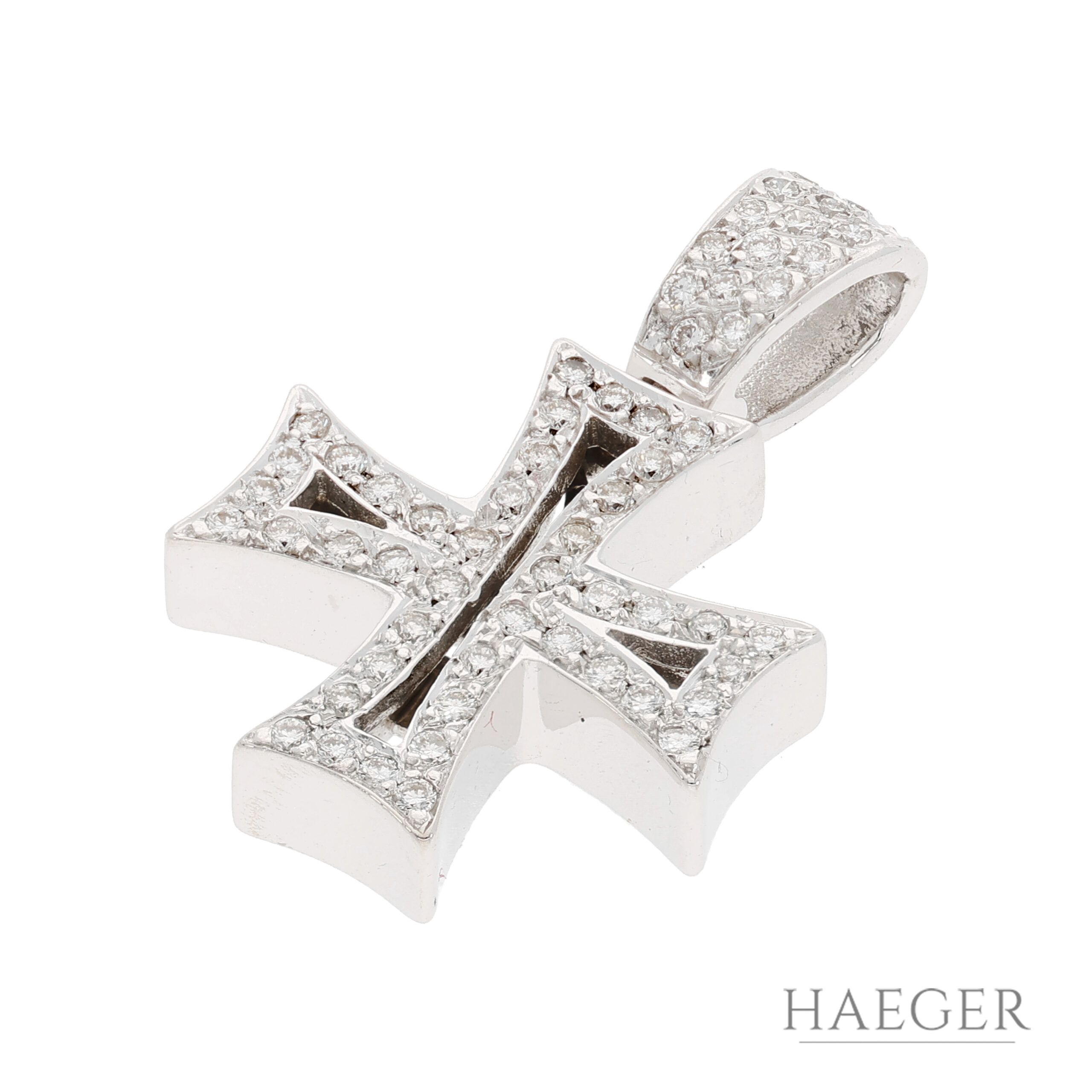 Anhänger mit Diamanten | 750/- Weißgold