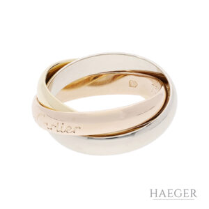 Cartier Trinity Ring klassisches Modell Gr 50 750 Gold Tricolor