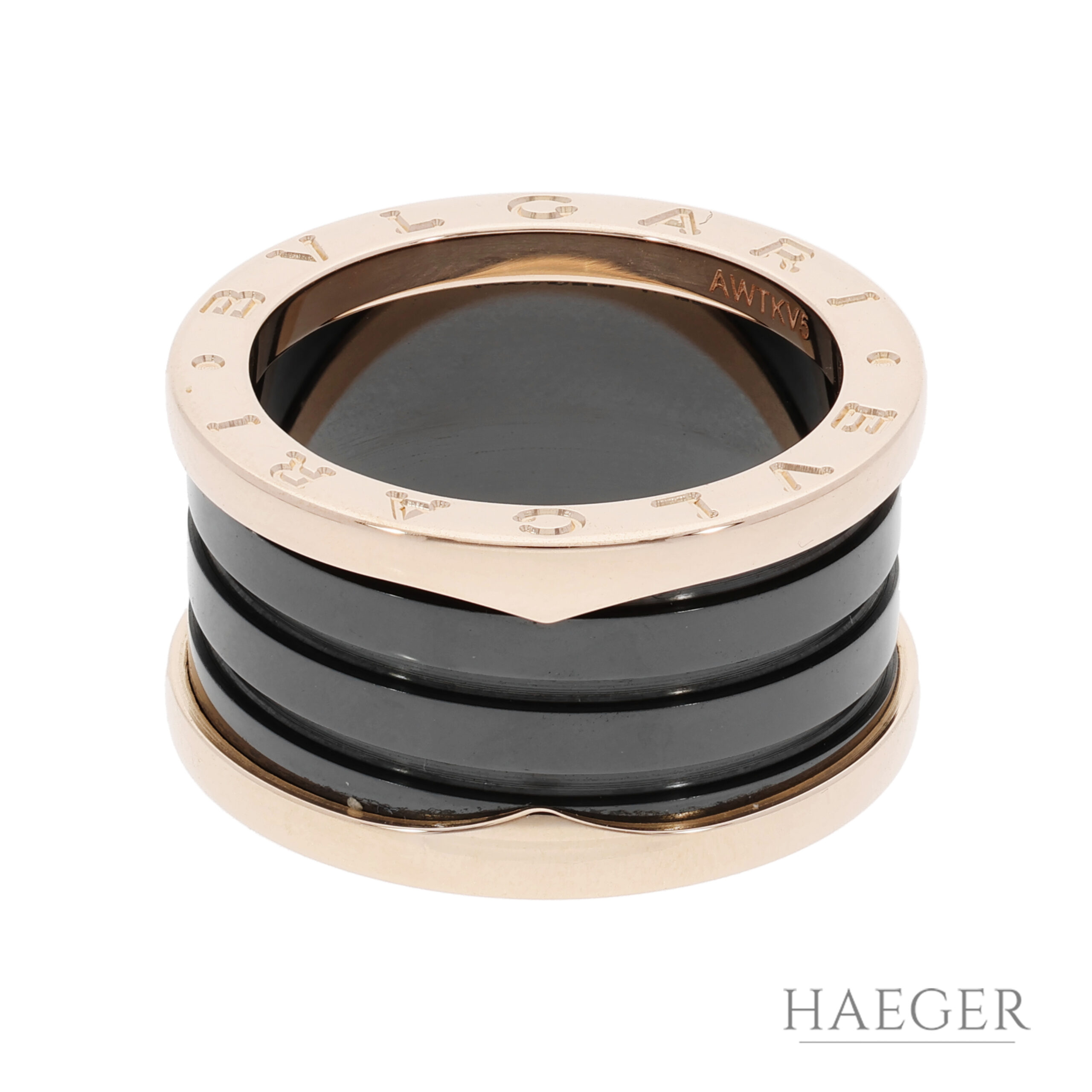 Bulgari B.zero1 4-Band-Ring | Gr. 54 | Roségold/Keramik | Inkl. Etui