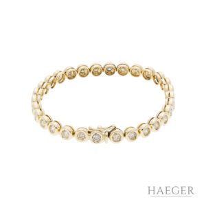 Tennisarmband mit ca. 4,5 ct Diamanten 18 cm Gelbgold