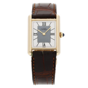 Cartier Tank Vermeil Leder Uhr
