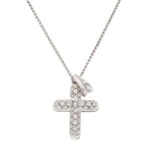 Kreuz Kette weissgold 18 Karat