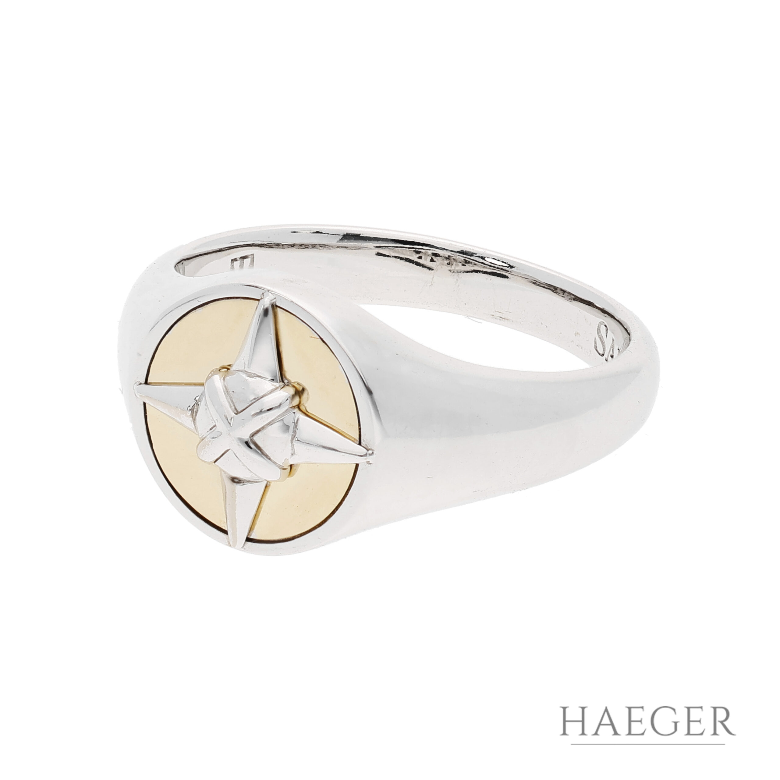 Saboteur Ring | Gr. 52 | 750/- Weißgold & Gelbgold