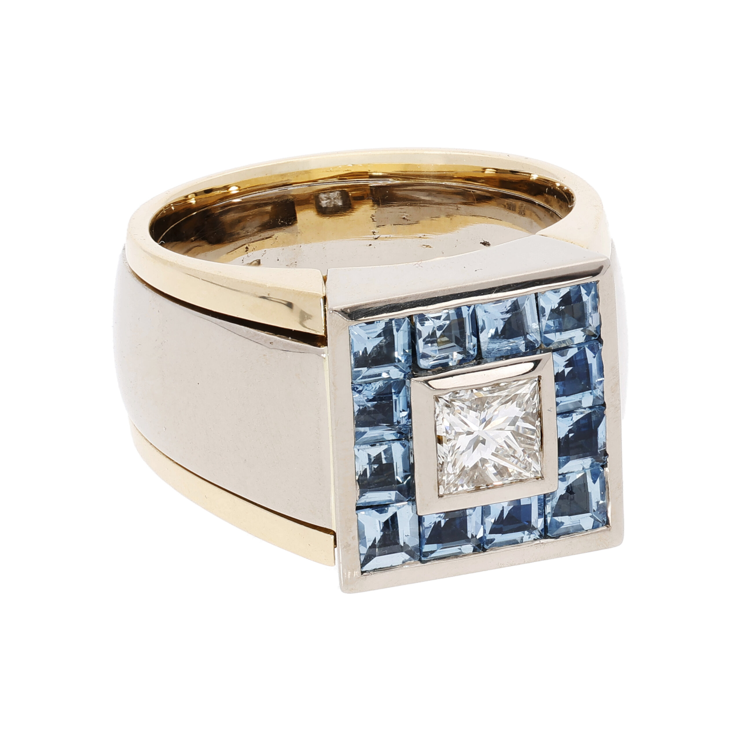 Topas Ring Weissgold gelbgold 18 Karat