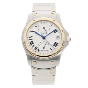 Cartier Rondo GMT 33 mm Edelstahl Ref W20038R3 Full Set 1997
