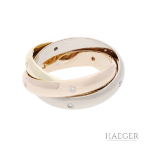 Cartier Trinity Ring mit Diamanten Gr 55 750 Gold Tricolor