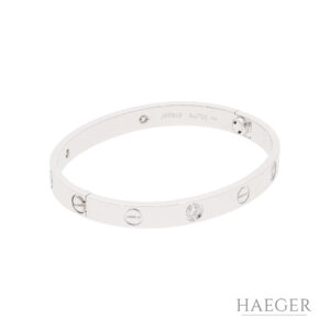 Cartier Love Armreif mit Diamanten 15 cm Weißgold Full Set