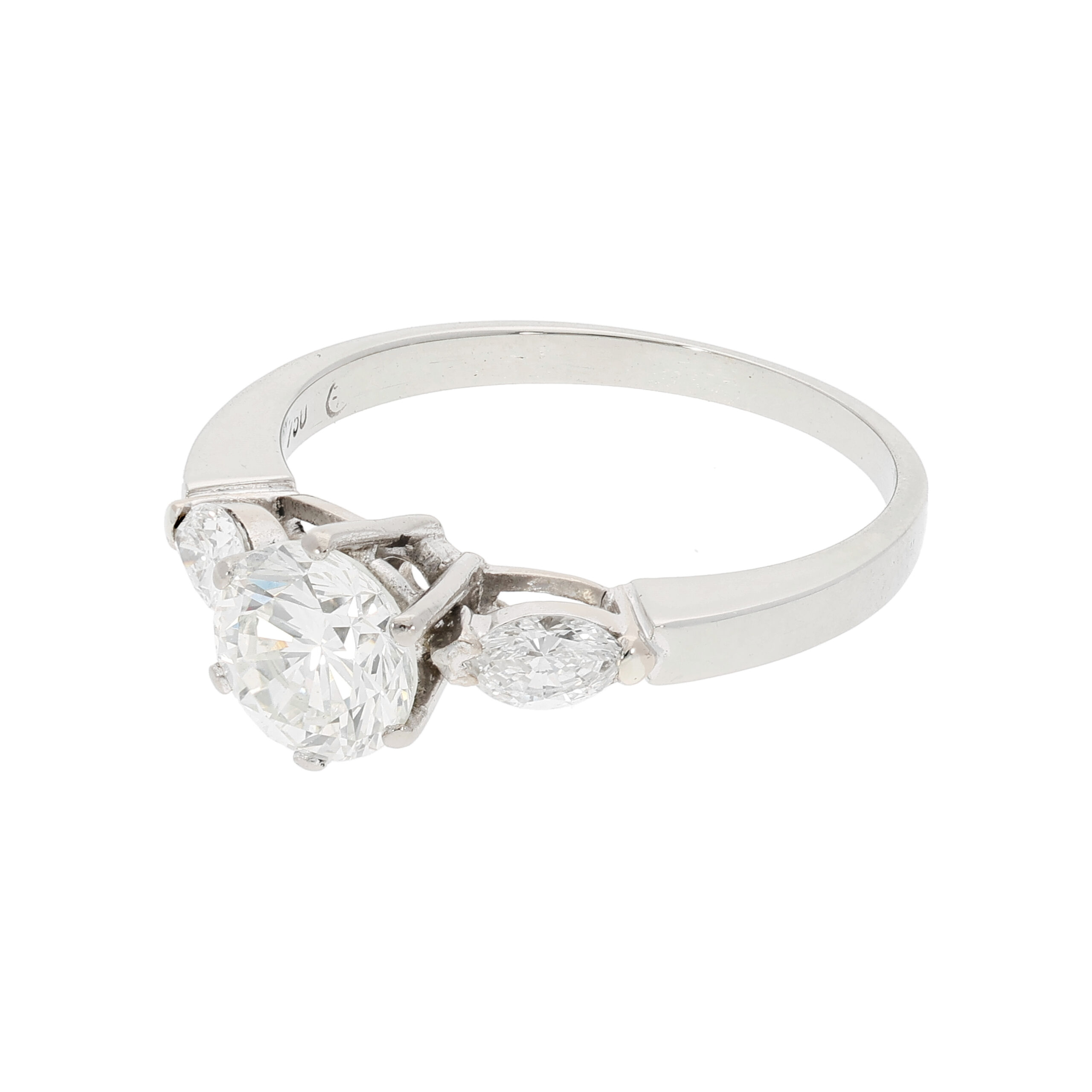 Verlobungsring Weissgold 18K mit Diamanten
